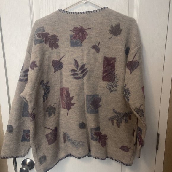 Artisans sunschein designs leaf fall sweater crewneck womens Large - Picture 2 of 3